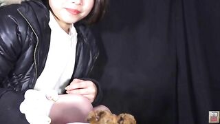 Beautiful face girl and beautiful poop