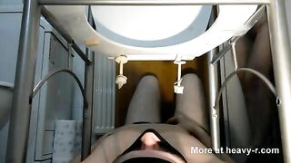 Big Messy Shit In Mouth Under Toilet Chair