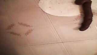 Black BBW shits into a soft burrito on the floor