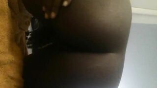 Black girl and hot pooping closeup