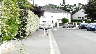 Blonde mature shitting in the public