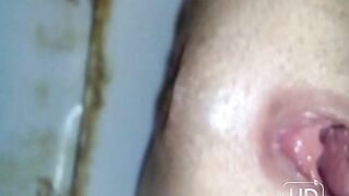 Teenager shitting at public university toilet