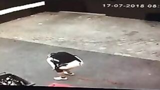 Desperate diarrhea caught on the CCTV