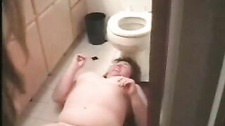 Enema hot fun in the bathroom