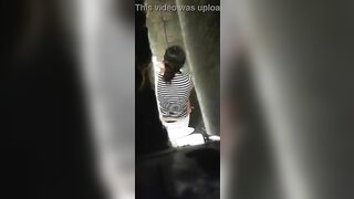 Caught sexy girl shitting