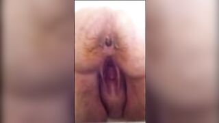 Slutty fat granny shit closeup