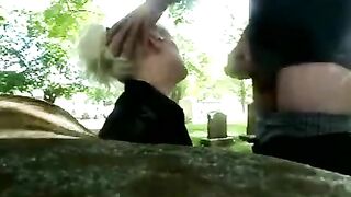 Freaky Scat Girl fucked in a Graveyard
