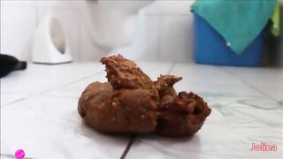 German babe taking a big shit