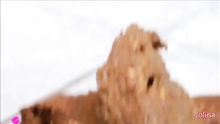 German babe taking a big shit