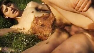 Hairy retro scat slut
