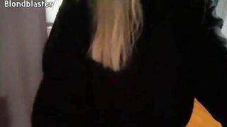 Amazing brunette wife with huge ass shitting hard turd