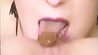 Lesbian scat porn licking the shit