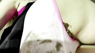 Sexy pale blonde milf in scat play