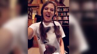 Lunatic cute chick eats a scatcicle