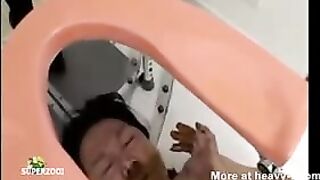 Man's Face As Human Toilet