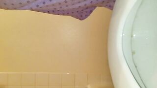 Michells poops in toilet hot close up