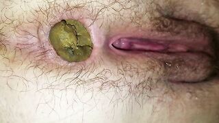 Michells poops in toilet hot close up