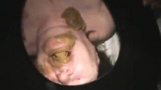 Dirty granny sucking cock and eating shit