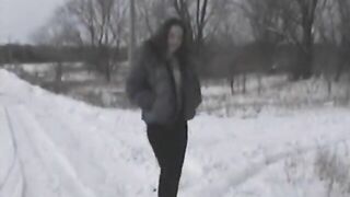 Warm poop in the snow
