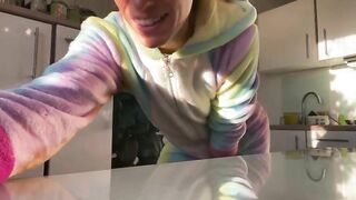 Pee and shit show in the kitchen