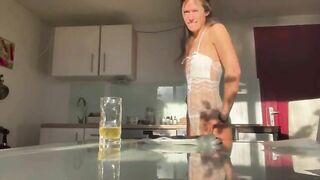 Pee and shit show in the kitchen