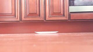 Closeup of Pissing In a Bowl then Poop on a Plate