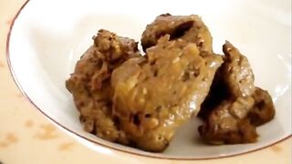 Plate Pooping Blonde Milf