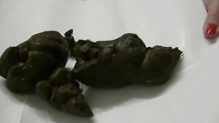 Pooping and peeing in her long boots