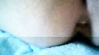 Pooping on a towel closeup