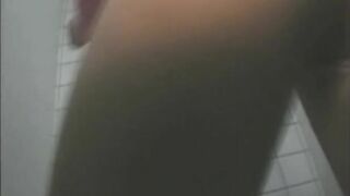 Pretty blonde girl poops in style