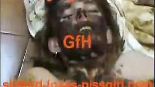 Pretty girl gets covered in shit