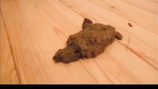 Pretty blonde girlfriend shitting in standing pose