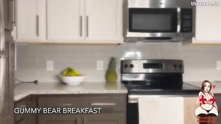 Sweet big booty redhead babe masturbates and poop