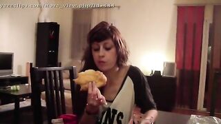 Spanish girls pooping on horny slave