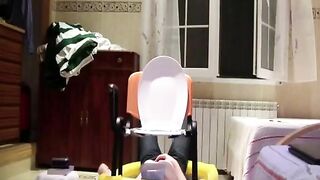 Spanish gals shitting on slave