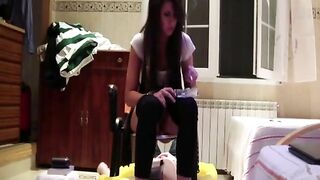 Spanish gals shitting on slave