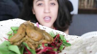 Hot young brunette babe loves poop salad