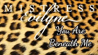 Strict English mistress performs for slave