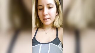 Girl shits while someone plays with her ass