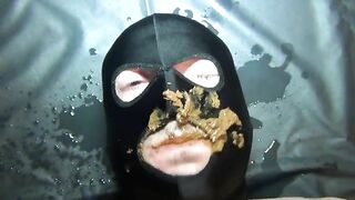 Amazing mature lady shitting on her slave