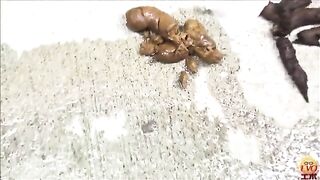 Well-dressed woman shit in the alley