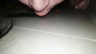 Young slave obeys her mistress for eating shit