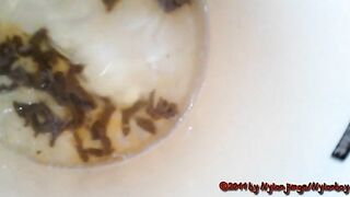 Heavy small turds in the toilet