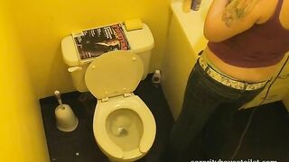 Asian hot lady shitting in the toilet