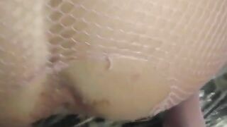 Girl fucks her ass with a massive dildo