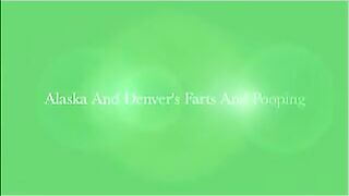 Two sexy girlfriends shitting in the toilet