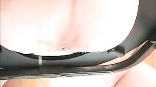 Amazing sexy blonde lady dropping load