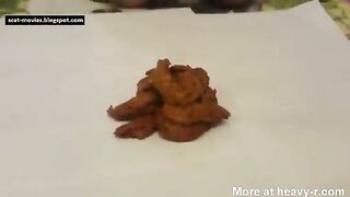 Busty Blonde Girl Smearing Shit