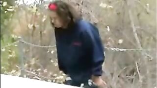 Outdoor hot poop from amateur girl