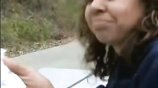 Outdoor hot poop from amateur girl